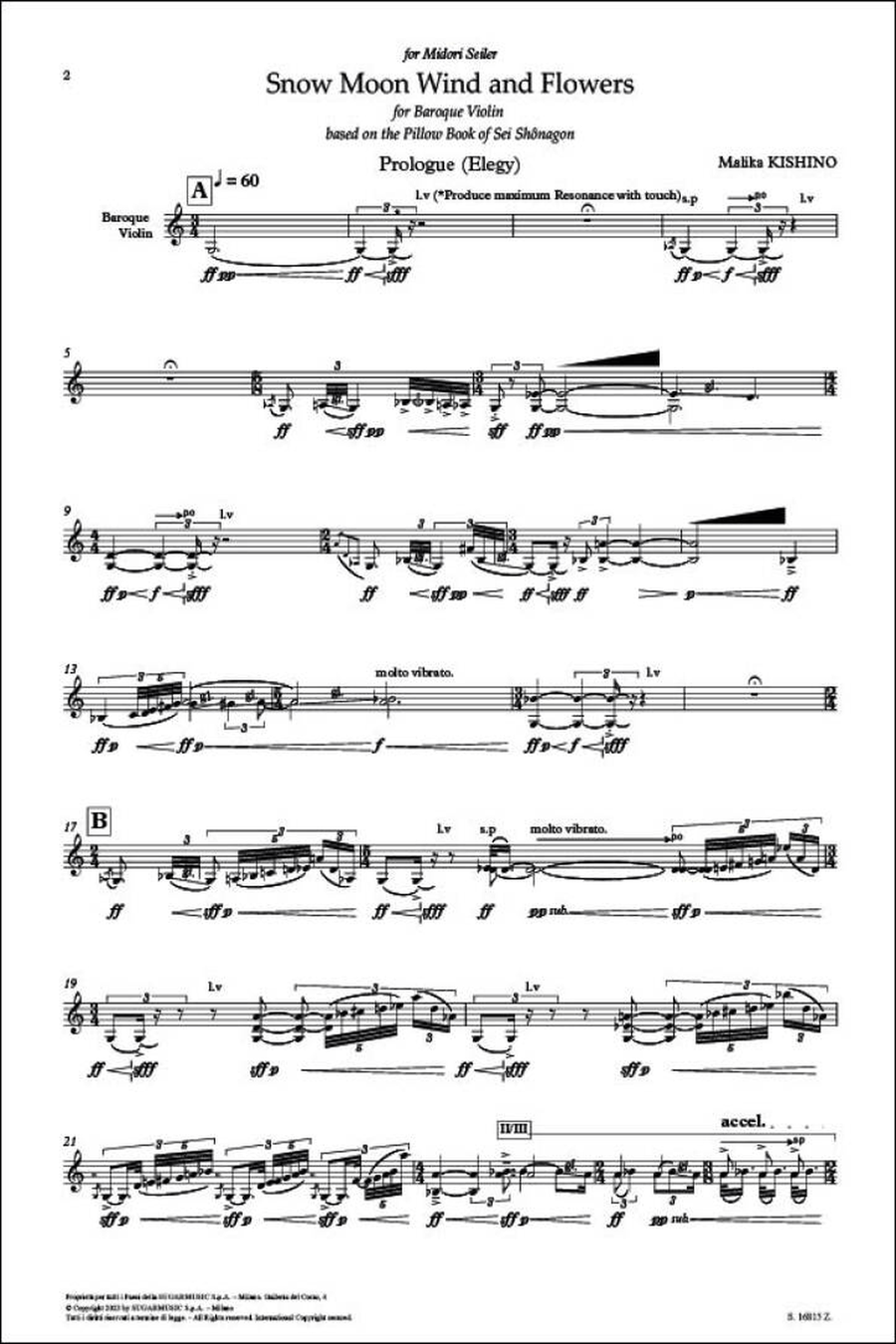 Snow Moon Wind and Flowers Violin scores gallery preview page 2