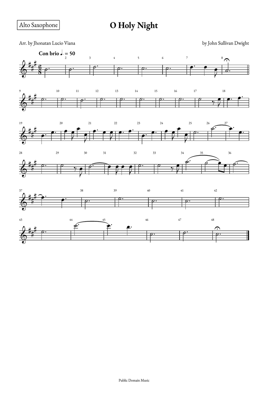 O Holy Night Saxophone Quartet scores gallery preview page 5