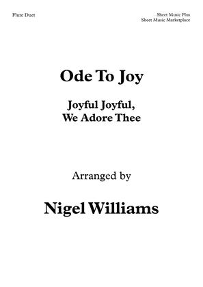 Book cover for Ode To Joy, (Joyful Joyful, We Adore Thee), for Flute Duet