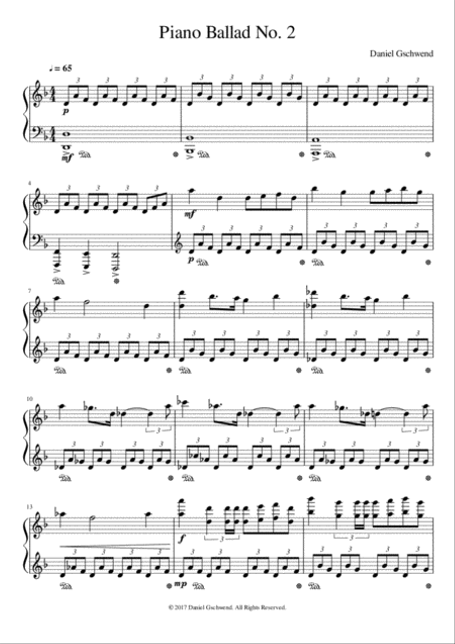 Piano Ballad No. 2 for Easy Piano Easy Piano scores gallery preview page 2