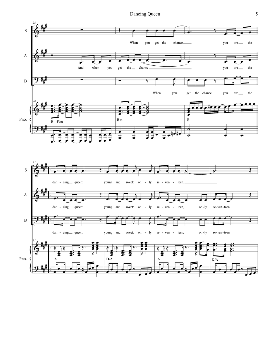 Dancing Queen Dancing Queen 4-Part scores gallery preview page 5