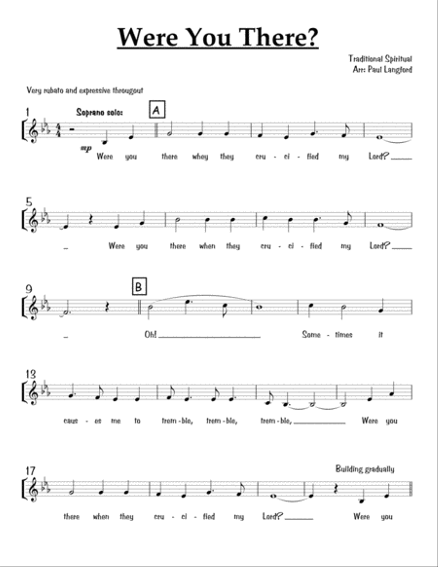 Were You There? - SATB acappella 4-Part scores gallery preview page 1