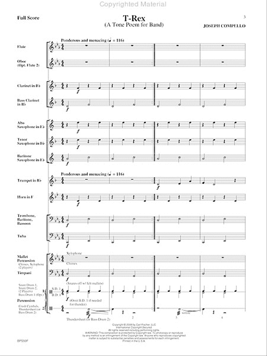 T-Rex (A Tone Poem for Band) Concert Band scores gallery preview page 4