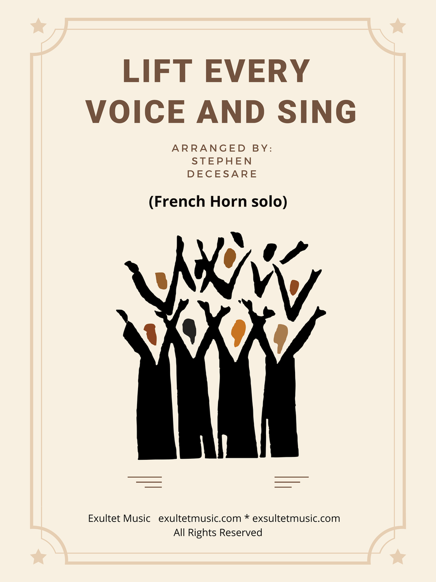 Lift Every Voice And Sing (French Horn solo and Piano) Voice scores gallery preview page 1