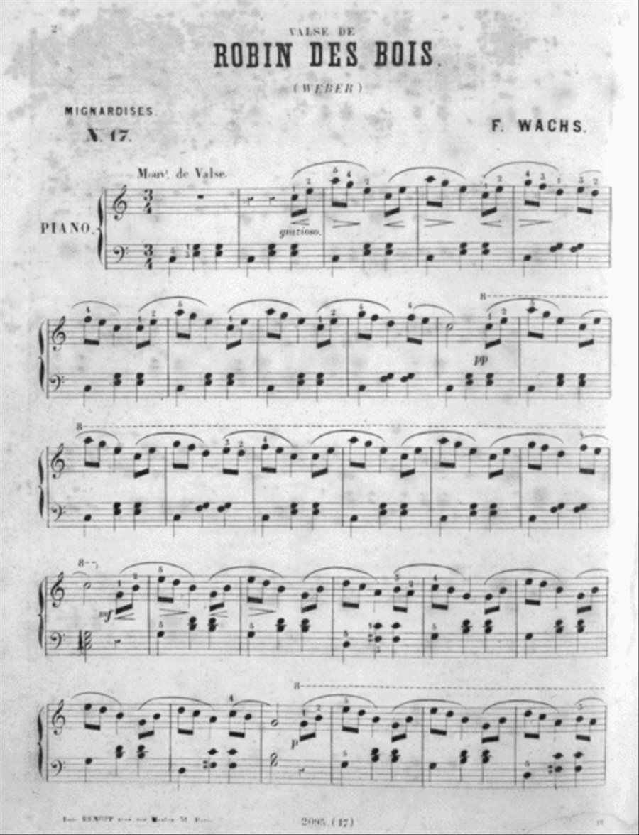Mignardises. 40 Themes Choisis. Valse de Robin Des Bois Piano Solo scores gallery preview page 2