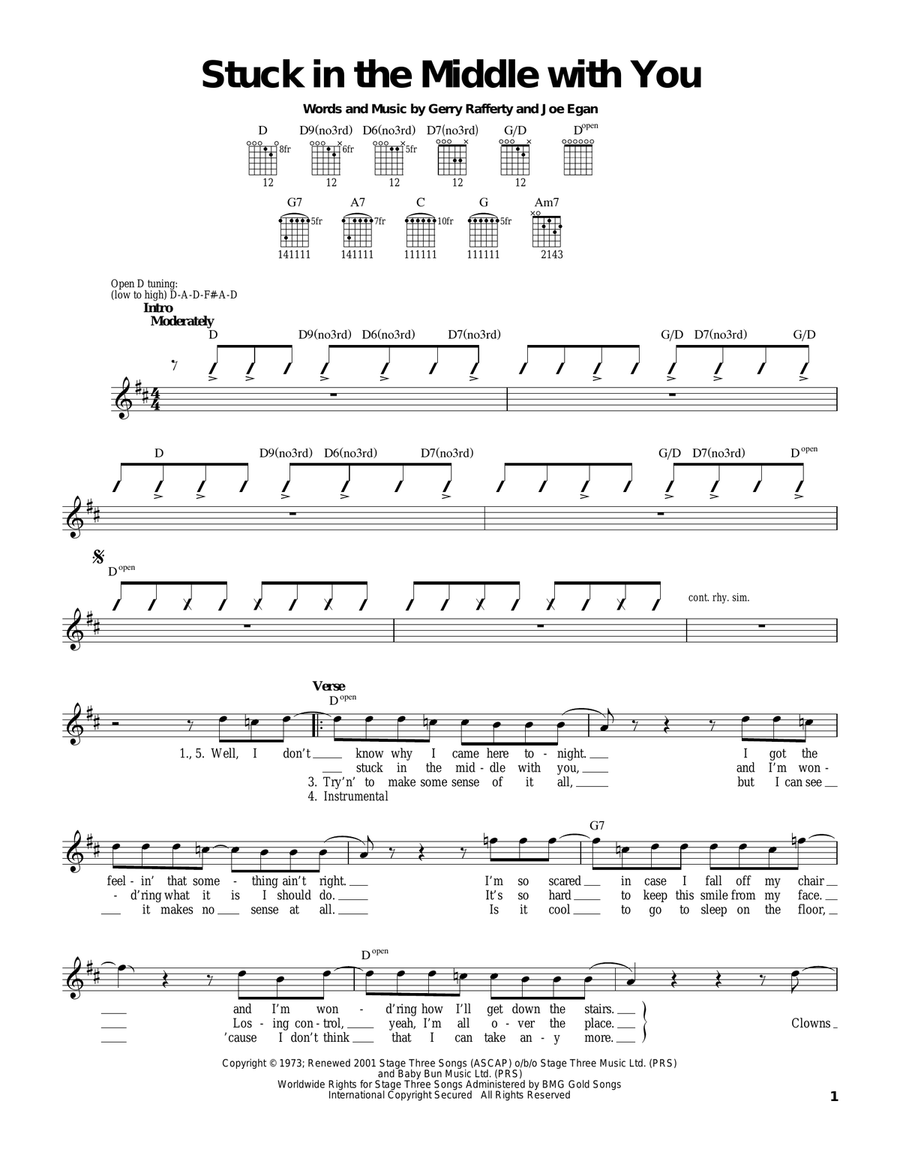 Stuck In The Middle With You Acoustic Guitar scores gallery preview page 1