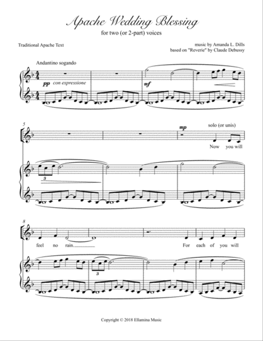 Apache Wedding Blessing (2-part vocal) SA scores gallery preview page 1