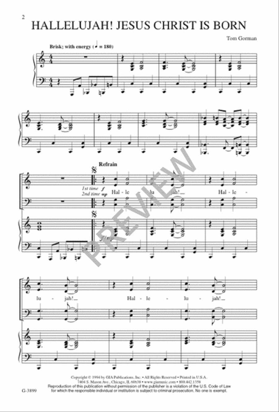 Hallelujah! Jesus Christ Is Born 4-Part scores gallery preview page 3