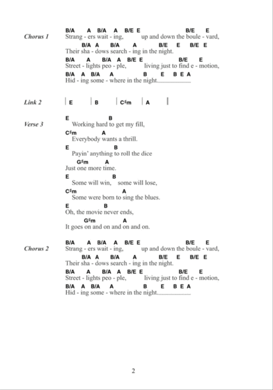 Don't Stop Believin' Acoustic Guitar scores gallery preview page 2