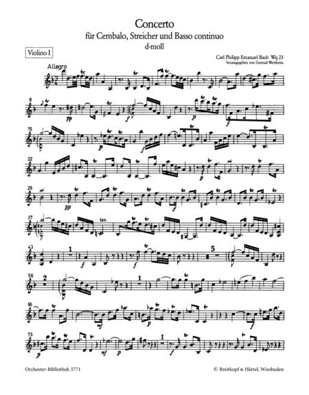Harpsichord Concerto in D minor Wq 23