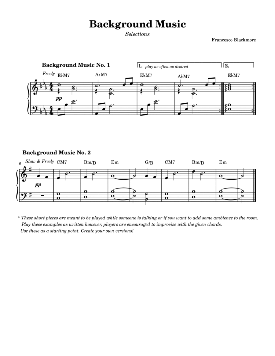 Background Talk Music Background Talk Music Piano Method scores gallery preview page 1