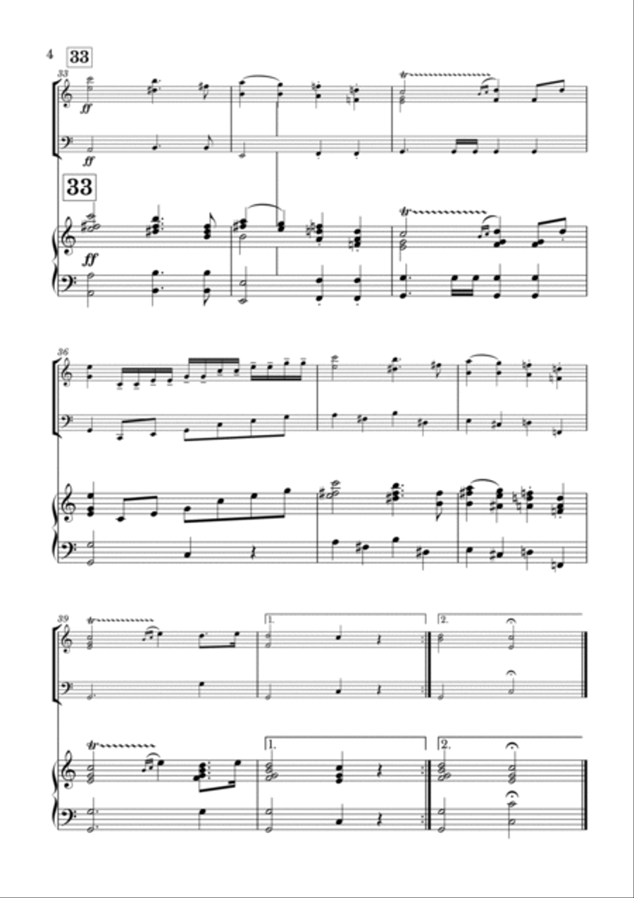 Wedding March Mendelssohn for Violin, Cello and Piano Piano Trio scores gallery preview page 4