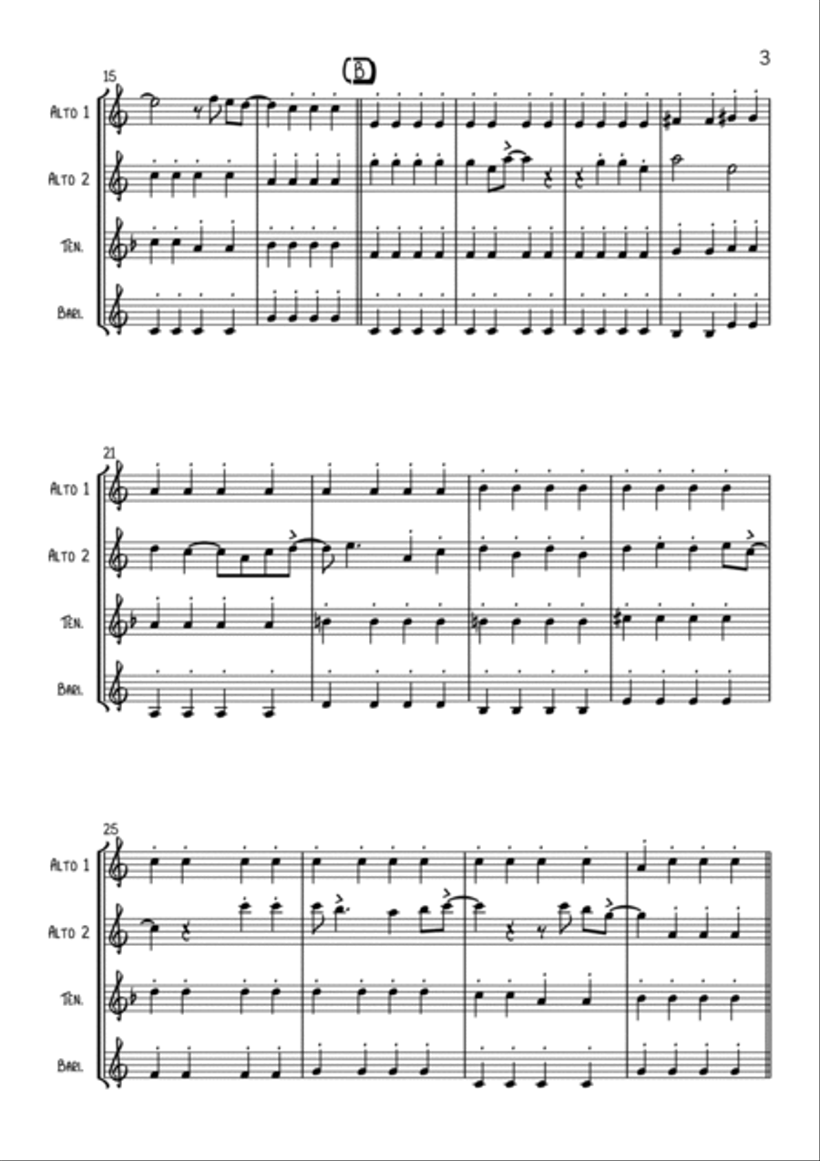 Mr. Blue Sky Saxophone Quartet scores gallery preview page 3