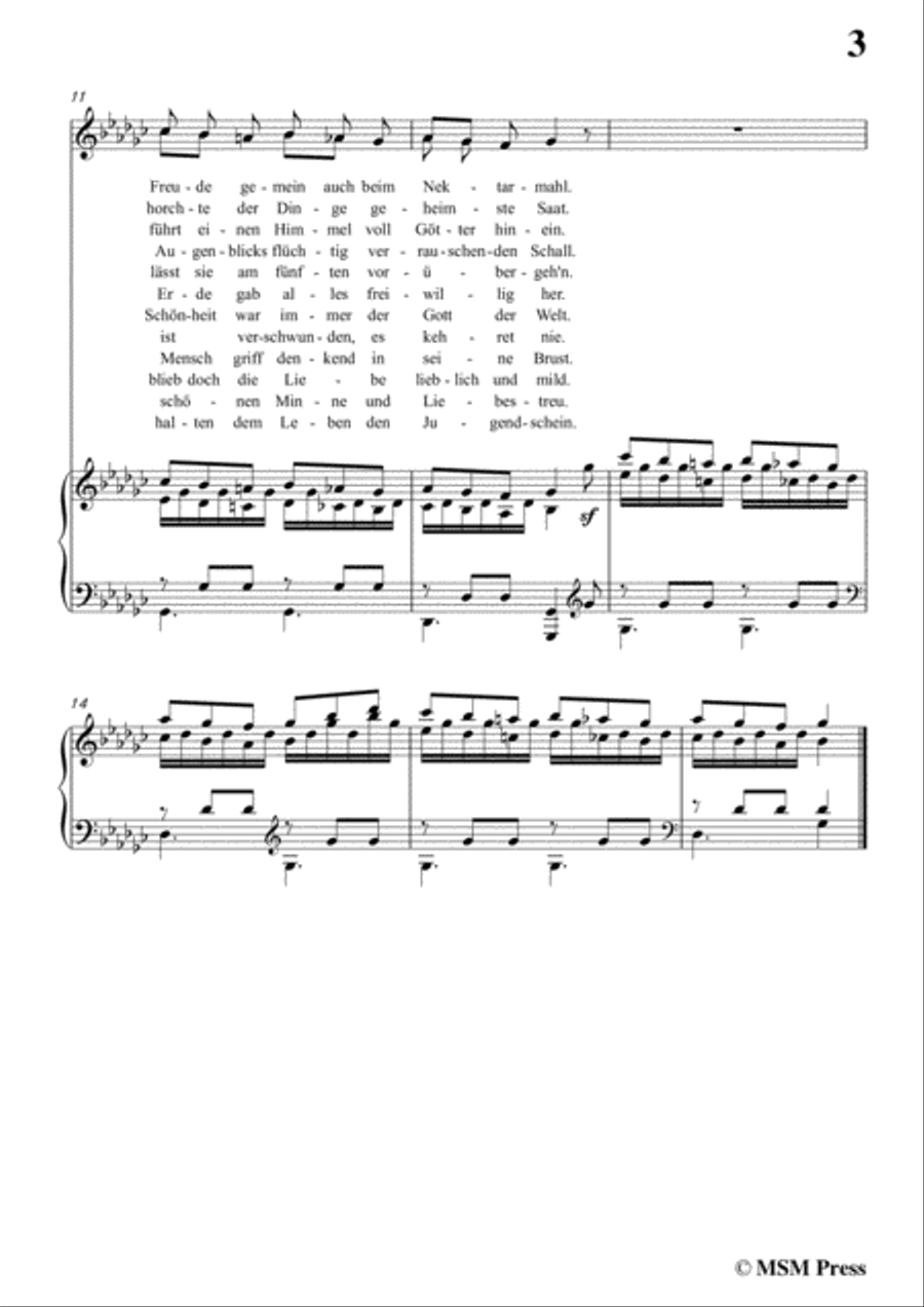 Schubert-Die Vier Weltalter,Op.111 No.3,in G flat Major,for Voice&Piano Voice scores gallery preview page 5
