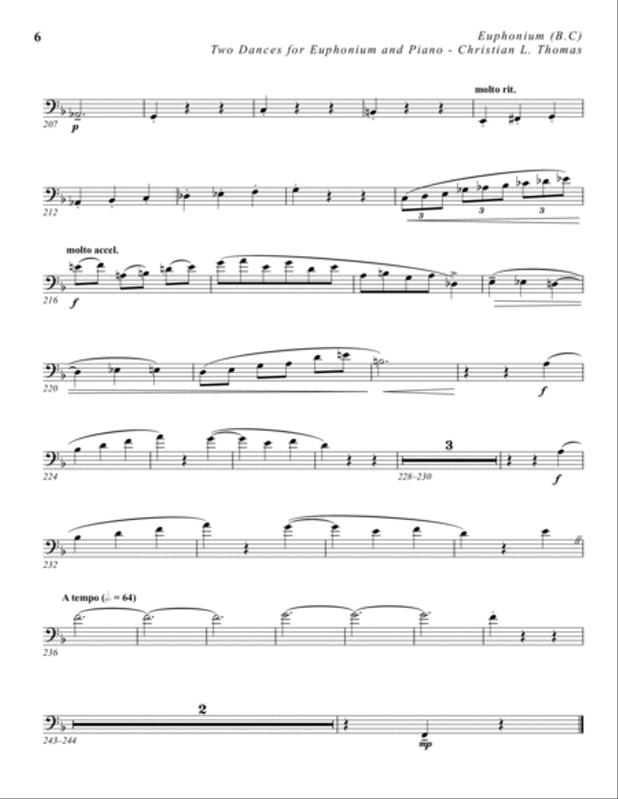 Two Dances for Euphonium and Piano Euphonium scores gallery preview page 5