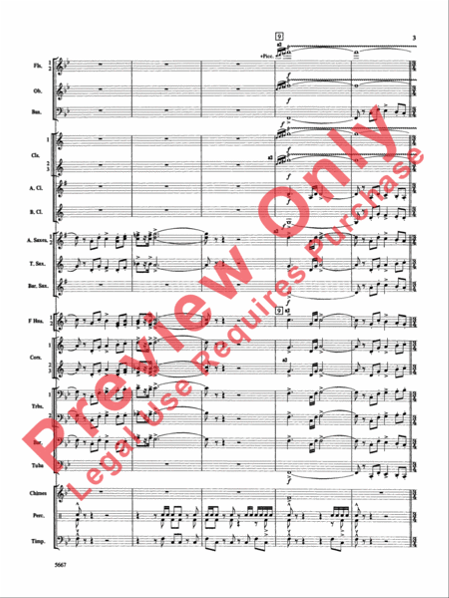 Jackson Lake Overture Concert Band scores gallery preview page 4