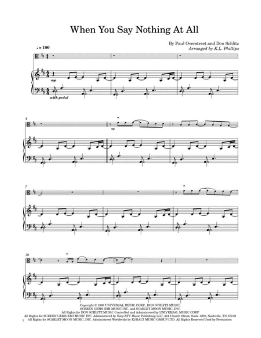 When You Say Nothing At All Viola scores gallery preview page 2