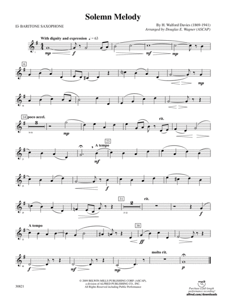 Solemn Melody: E-flat Baritone Saxophone