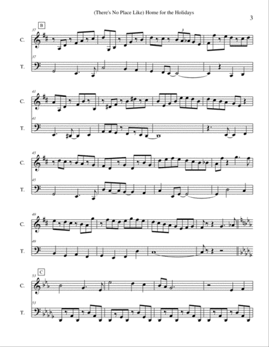 (There's No Place Like) Home For The Holidays Clarinet scores gallery preview page 3