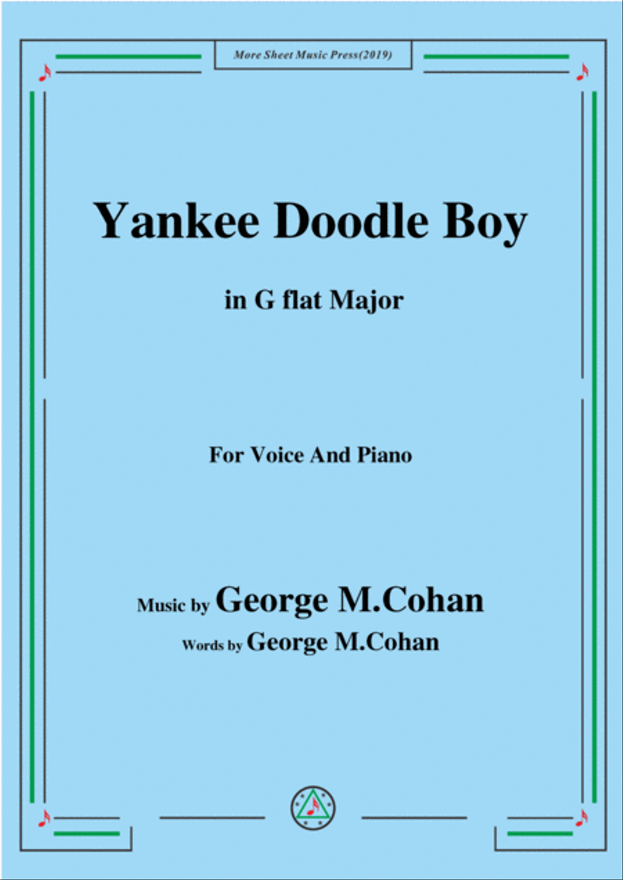 George M. Cohan-Yankee Doodle Boy,in G flat Major,for Voice&Piano Voice scores gallery preview page 1