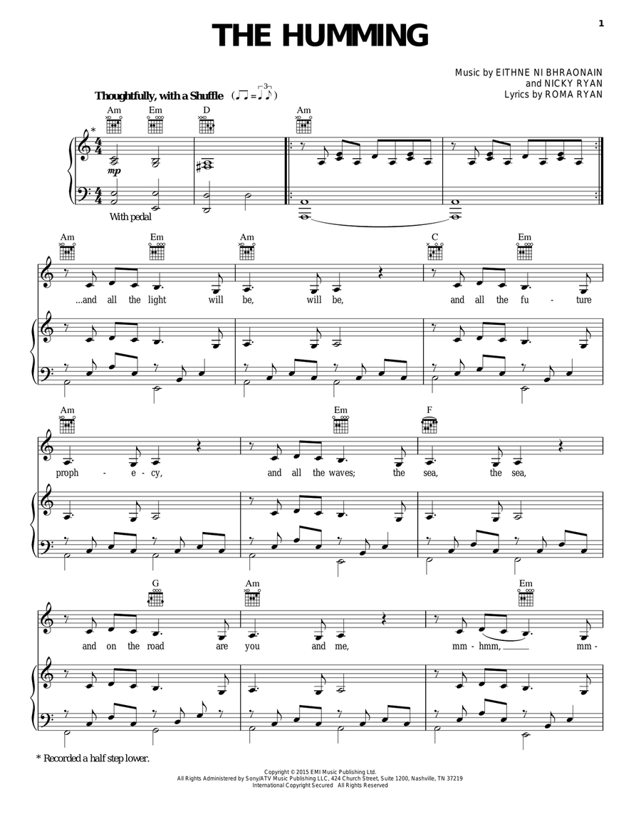 The Humming The Humming Piano, Vocal, Guitar scores gallery preview page 1