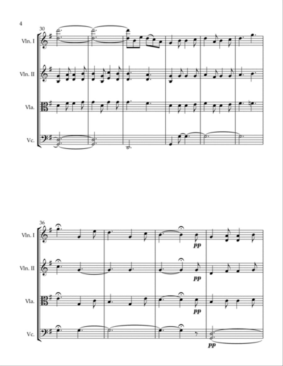 Adeste Fidelis String Quartet scores gallery preview page 4