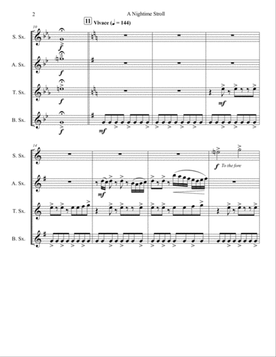 A Nightime Stroll Woodwind Quartet scores gallery preview page 3