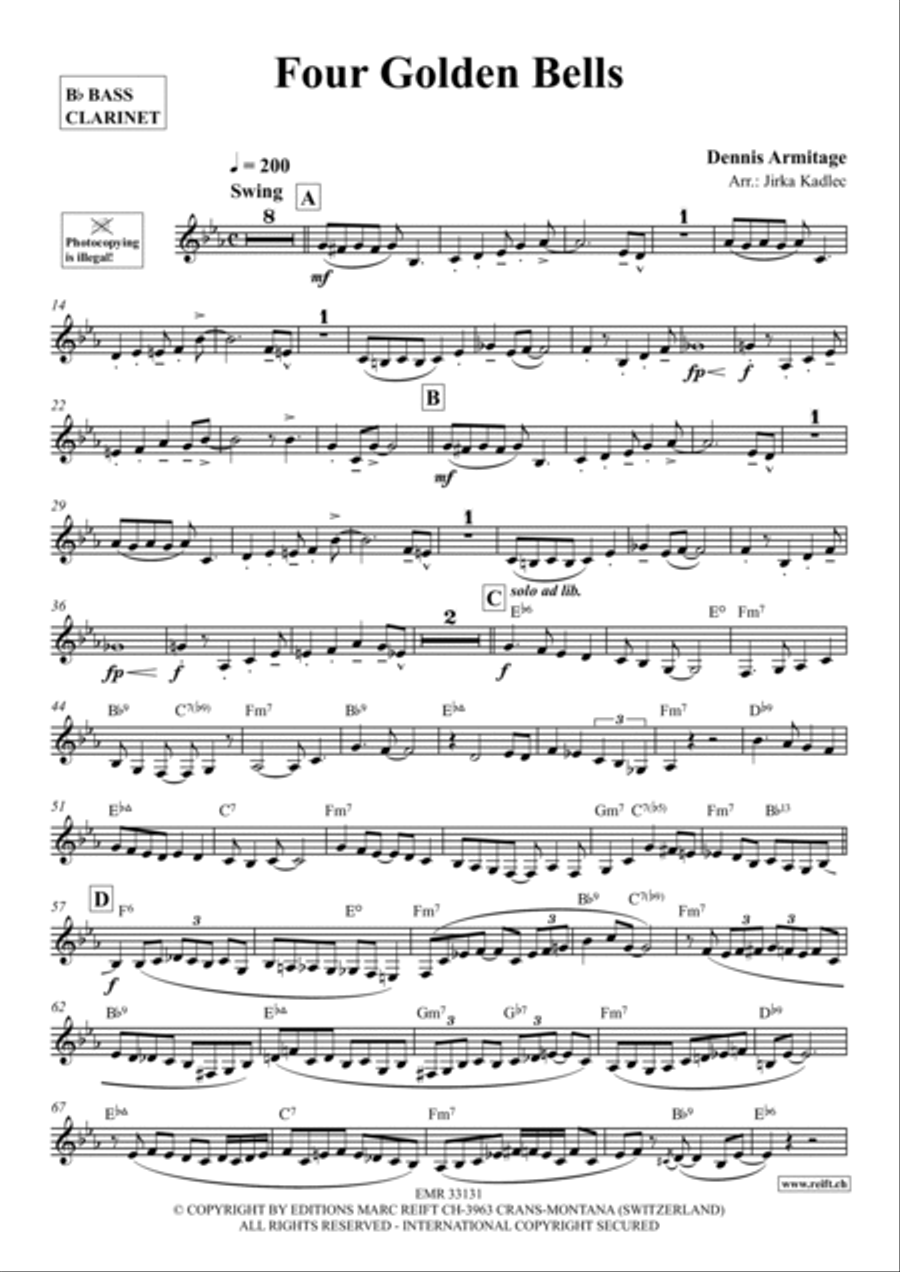 Four Golden Bells Bass Clarinet scores gallery preview page 2