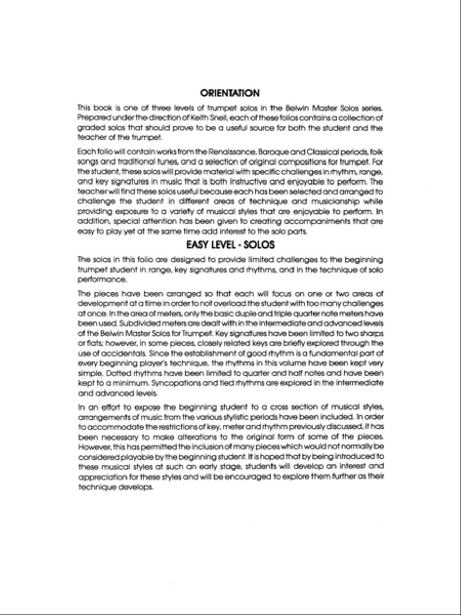 Belwin Master Solos (Trumpet), Volume 1 Cornet scores gallery preview page 3