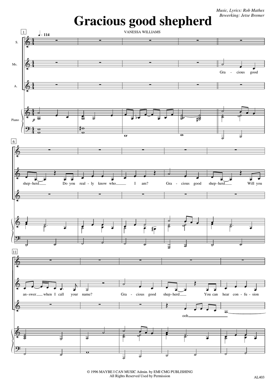 Gracious Good Shepherd Women's Choir scores gallery preview page 1