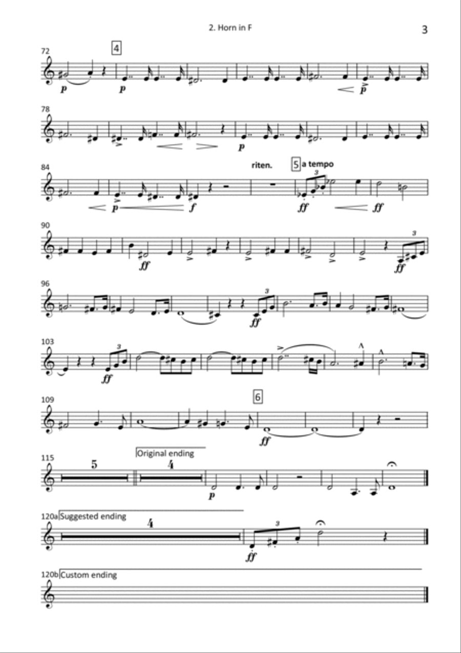 Lohengrin Prelude to Act 3 - transposed horn parts (1-4) Horn Solo scores gallery preview page 4