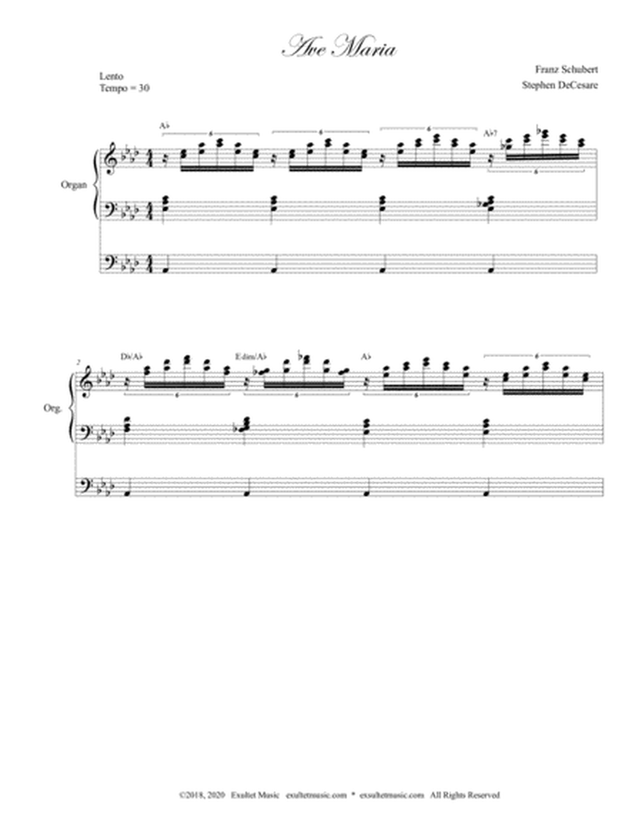 Ave Maria (Spanish Lyrics - for 2-part choir - (SA) - Medium Key - Organ) image number null