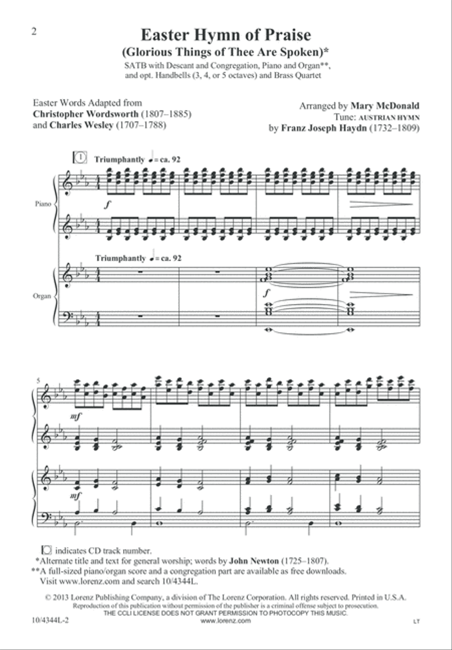 Easter Hymn of Praise 4-Part scores gallery preview page 2