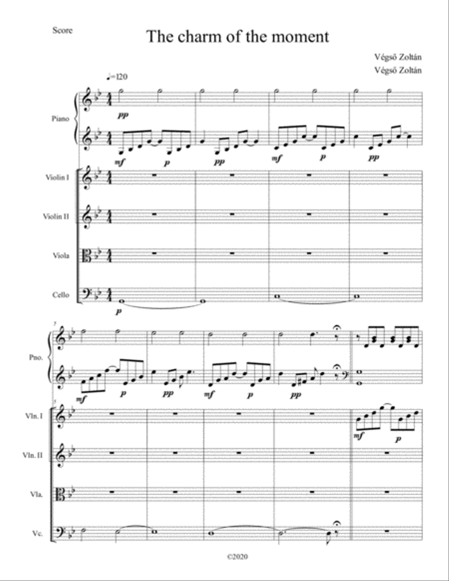 The charm of the moment The charm of the moment Piano Quintet scores gallery preview page 1