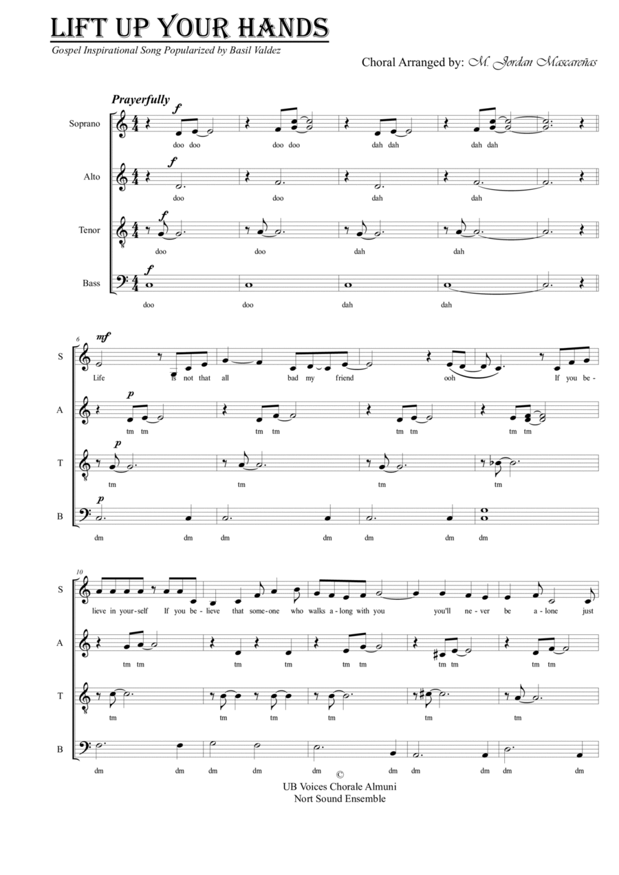 Lift up your Hands 4-Part scores gallery preview page 1