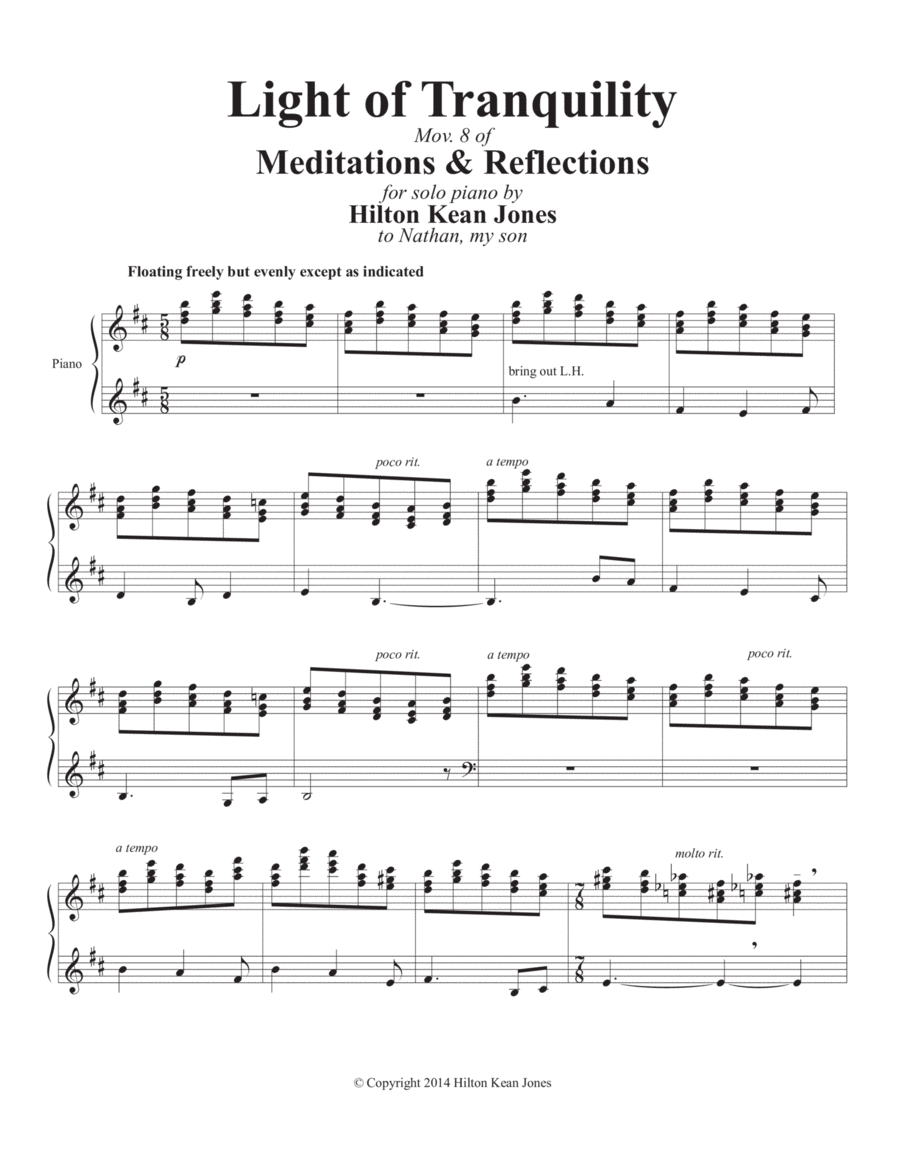 Light of Tranquility Piano Solo scores gallery preview page 1