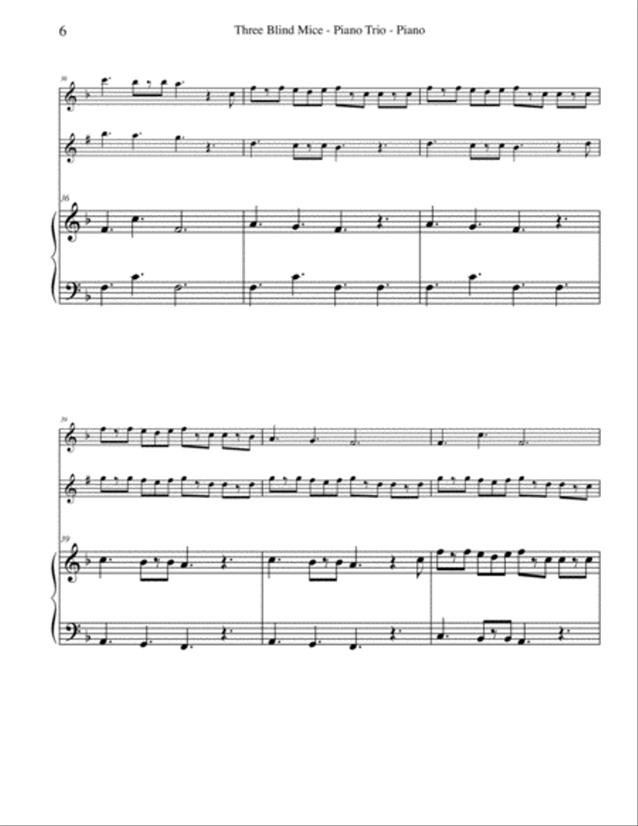 Three Blind Mice for Flute, Clarinet & Piano Woodwind Duet scores gallery preview page 6