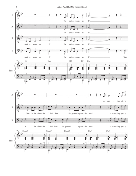 Alas! And Did My Savior Bleed (with "O Sacred Head, Surrounded") (Vocal Quartet - (SATB) image number null