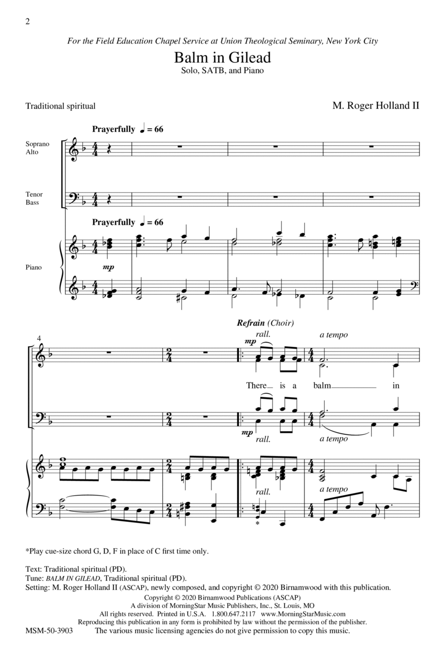 Balm in Gilead 4-Part scores gallery preview page 1