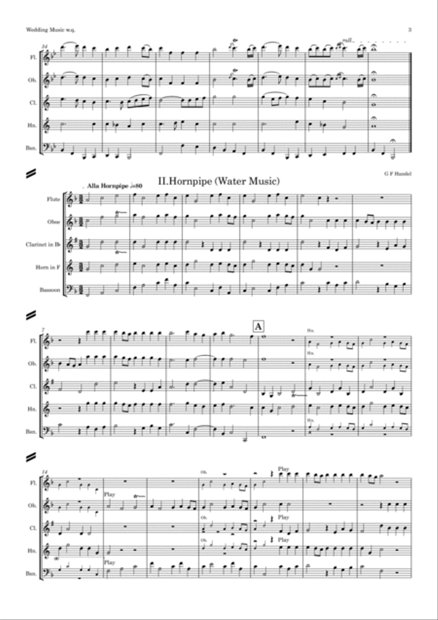 A Selection of Wedding Processional and Recessional Music - Wind Quintet Woodwind Quintet scores gallery preview page 4