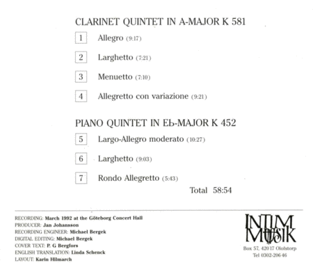 Klarinettkvintett Pianokvintet
