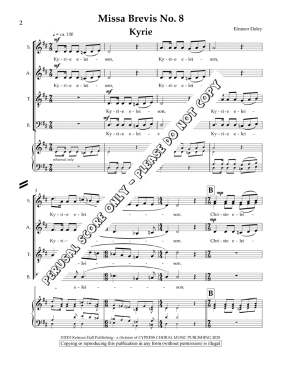 Missa Brevis 4-Part scores gallery preview page 2