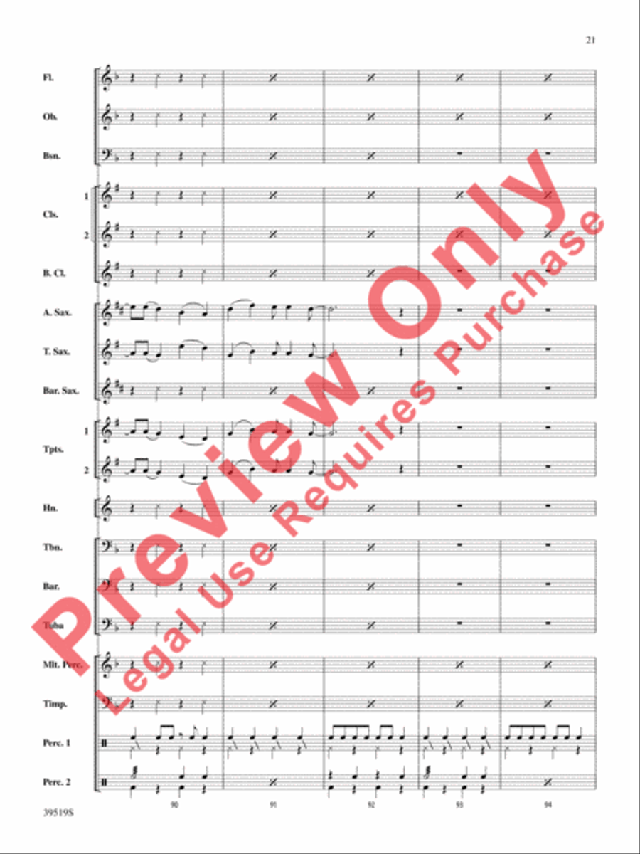 Zydeco Cajun Crawdad Dance Concert Band scores gallery preview page 22
