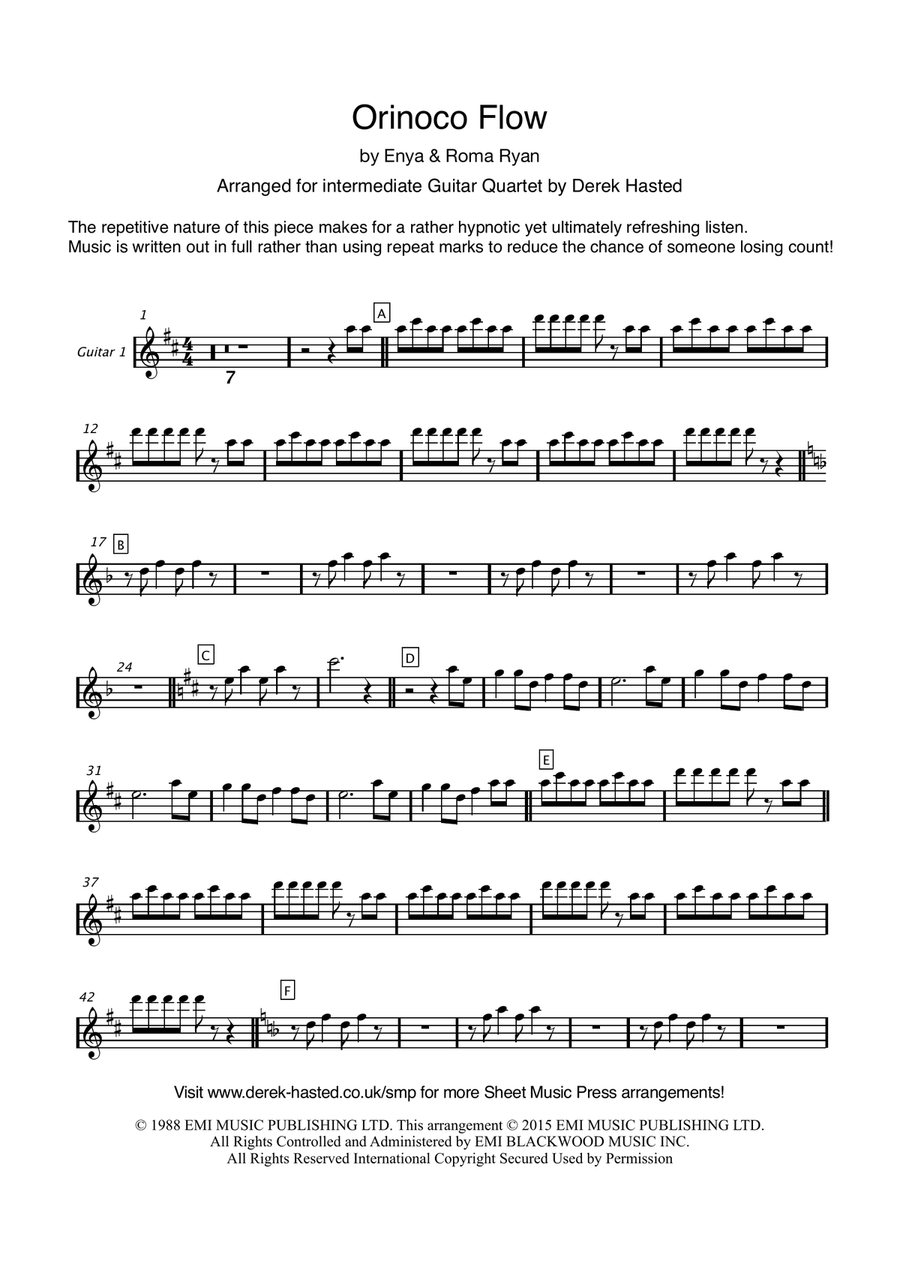 Orinoco Flow Guitar Ensemble scores gallery preview page 3