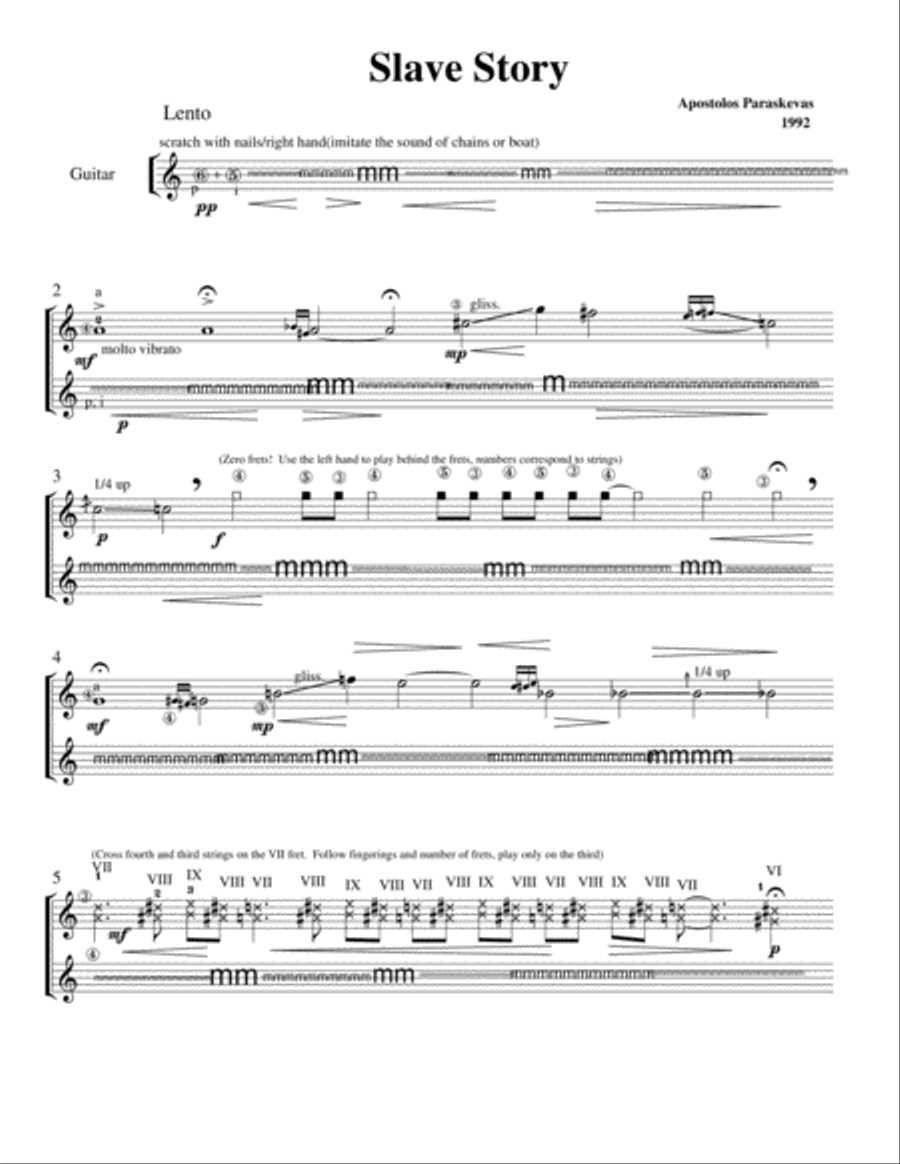 L'Histoire D'Une Capture -Slave Story Classical Guitar scores gallery preview page 4