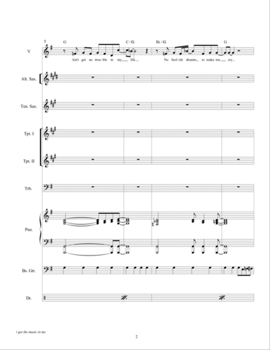 I've Got The Music In Me Large Ensemble scores gallery preview page 4