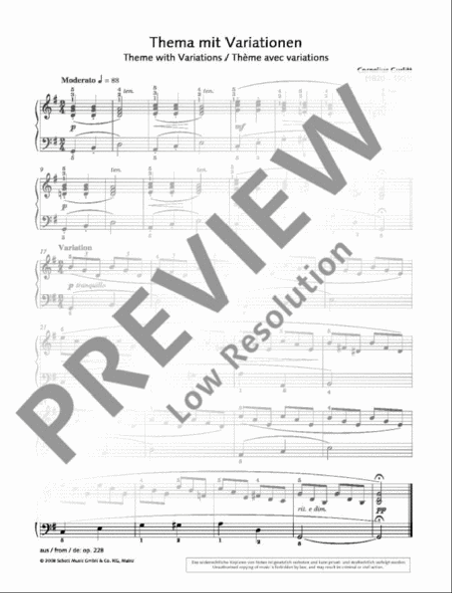 Theme with Variations Piano Solo scores gallery preview page 2