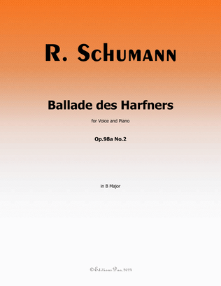 Book cover for Ballade des Harfners, by Schumann, Op.98a No.2, in B Major