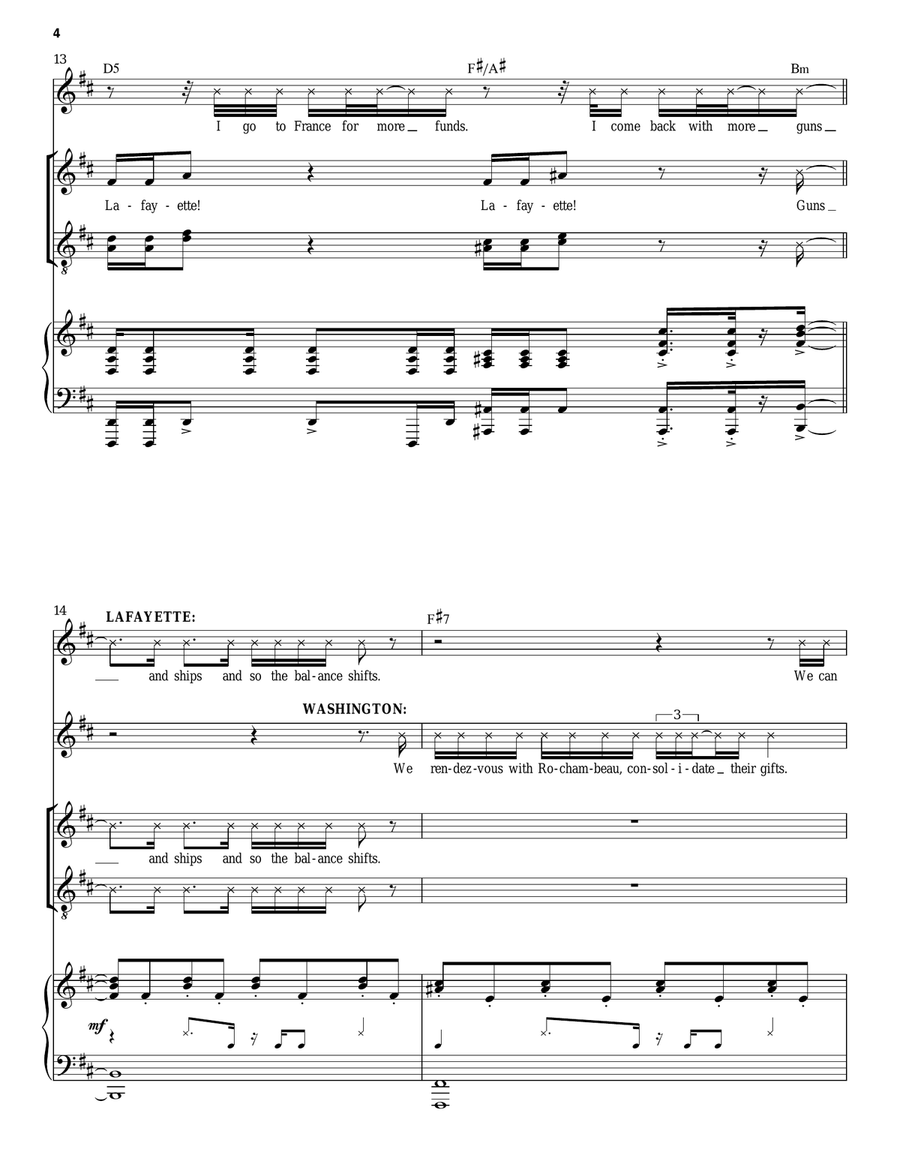 Guns And Ships (from Hamilton) Voice scores gallery preview page 4