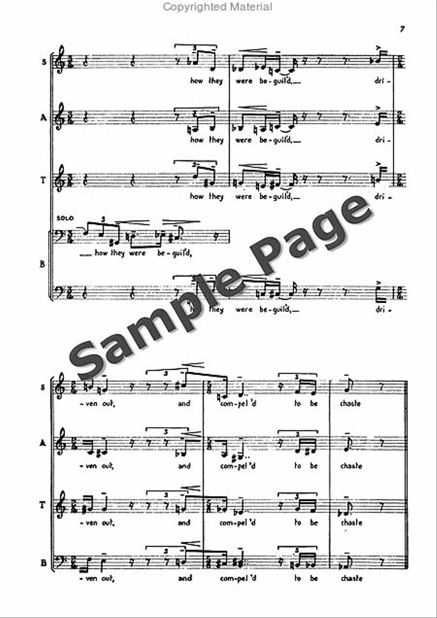Poems 5 & An Epigram Of Wm. Blake 4-Part scores gallery preview page 8